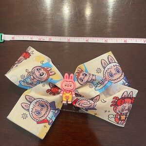 Pink Cartoon Labubu Monster Hair Bow for Kids nwt